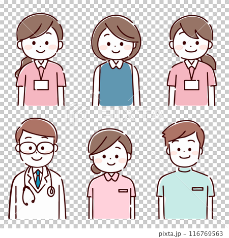 Smiling home medical team members Smiling home medical team members 116769563