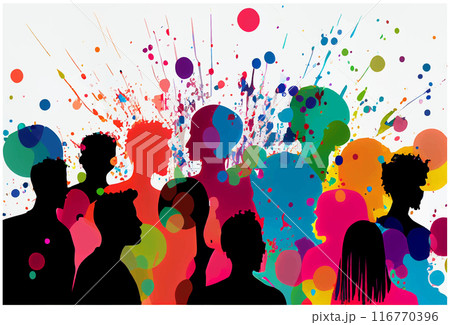 vector illustration of happy people selebrating happy poli indian festival with colorful dust 116770396