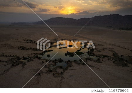Seasonal lake in the middle of desert Seasonal lake in the middle of desert 116770602