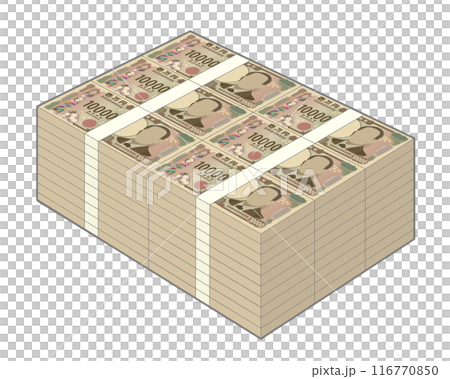 A stack of new 10,000 yen bills worth 60 million yen A stack of new 10,000 yen bills worth 60 million yen 116770850