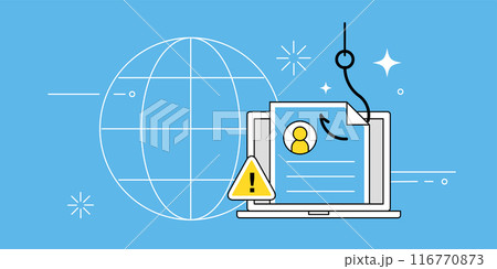 フィッシング詐欺・ネット犯罪・インターネット詐欺のイラスト素材 フィッシング詐欺・ネット犯罪・インターネット詐欺のイラスト素材 116770873