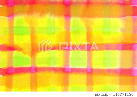 鮮やかな滲みがキレイ! チェック模様の蛍光水彩 鮮やかな滲みがキレイ! チェック模様の蛍光水彩 116771156