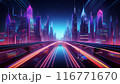 高速道路のある未来的な都市風景 116771670
