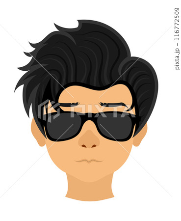 face young man with different hairstyles flat style vector illustration 116772509