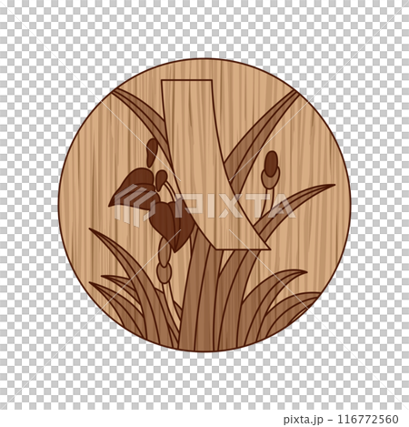 木雕風格圓形花卡鳶尾花森輪小月紅短五月鳶尾紅短 木雕風格圓形花卡鳶尾花森輪小月紅短五月鳶尾紅短 116772560