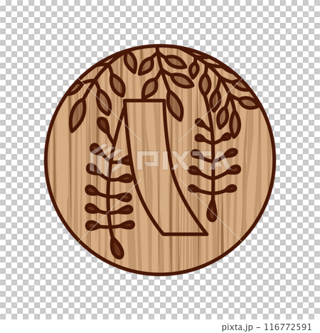 Simple circular wooden playing card - Uzuki, Wisteria, Red and Short, April, Wisteria with Red and Short Simple circular wooden playing card - Uzuki, Wisteria, Red and Short, April, Wisteria with Red and Short 116772591