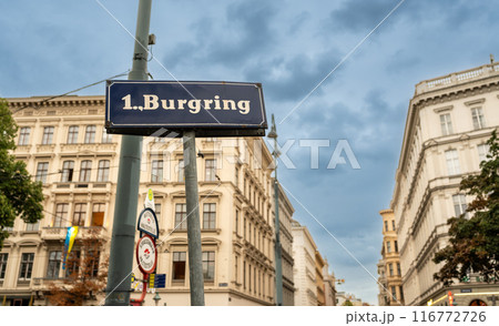 Vienna, Austria, August 21, 2022. Conceptual shot with the indication of the burgring Vienna, Austria, August 21, 2022. Conceptual shot with the indication of the burgring 116772726