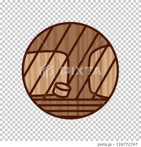 木雕風格圓形迷你花札、下月、栃、十一月、栗子渣 木雕風格圓形迷你花札、下月、栃、十一月、栗子渣 116772747