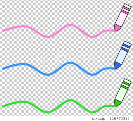 Illustration with prominent lines drawn in crayon over important parts 116773555