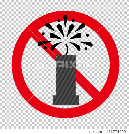 Illustration of a fireworks ban icon Illustration of a fireworks ban icon 116774006