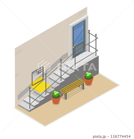 3D Isometric Flat Vector Illustration of Disabled People In Social Environment, Accessible City Environment. Item 3 116774454