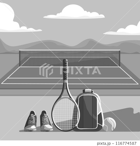 Sport Game Tennis Court Ball Racket Backpack Club 116774587