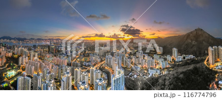 July 6 2024 the twilight of the cityscape of Kowloon 116774796