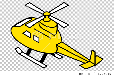 直升機的簡單線條畫圖，等距 116775045