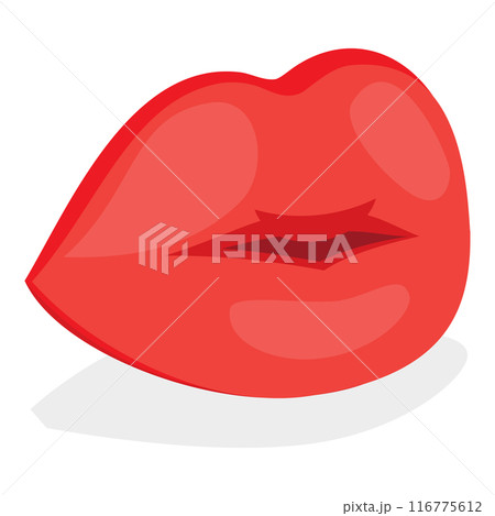 3D Isometric Flat Vector Set of Female Lips, Expression Different Emotions. Item 2 116775612