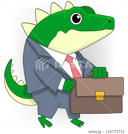 Crocodile worker is walking to the office to work 116775731