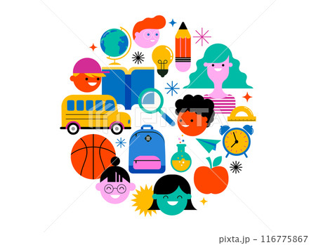 Back to school, geometrical modern style design. Back to school sale, promotion, poster and flyer 116775867
