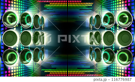 ディスコ クラブ パーティー オーディオ スピーカー CG 3D イラスト 116776987