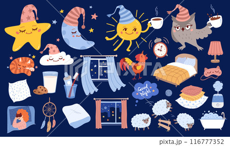 Good night vector illustrations set Good night vector illustrations set 116777352