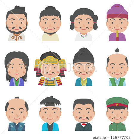日本史の人物イラストセット 日本史の人物イラストセット 116777702