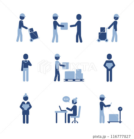 Logistic delivery pictogram set. Delivery concept icons in simple style. Logistic delivery pictogram set. Delivery concept icons in simple style. 116777827
