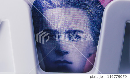 Bill counter counts two hundred hryvnia bills for currency exchange Bill counter counts two hundred hryvnia bills for currency exchange 116779079