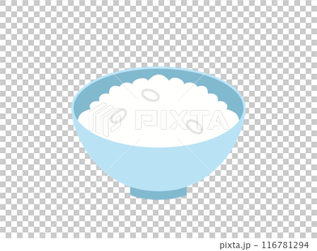 米飯丟進碗裡的插圖 116781294