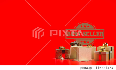 The Best Seller and gift box  for Business or marketing concept 3d rendering. 116781373