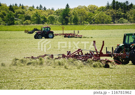 北海道の農機具による草刈り 116781962