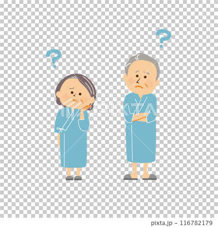 健康診断を受けるシニアカップル かわいいイラスト 健康診断を受けるシニアカップル かわいいイラスト 116782179