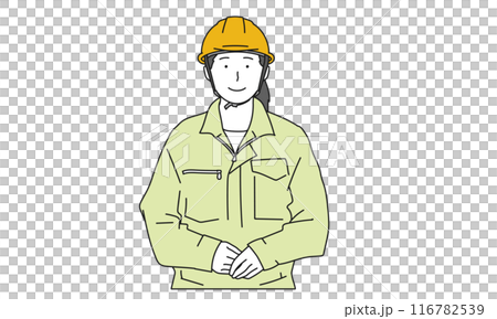一名婦女在建築工地的插圖 116782539