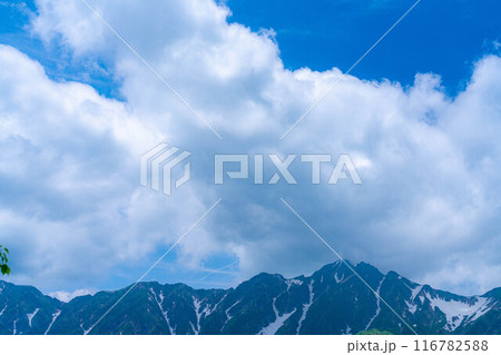 【山岳素材】小遠見山から見る雲海と白馬三山【長野県】 116782588