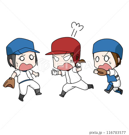 野球の乱闘のイラスト・女子 116783577
