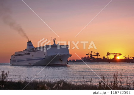 夕暮れのフェリー 116783592