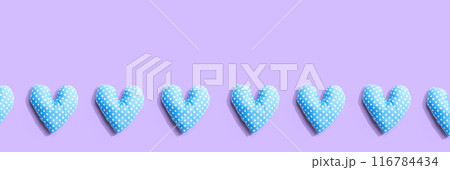 Appreciation theme with handmade heart cushions 116784434