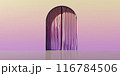 Curtain with an arch - minimal design - 3D 116784506