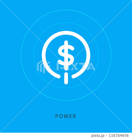 An abstract sign of dollar and power button. Isolated Vector Illustration 116784656