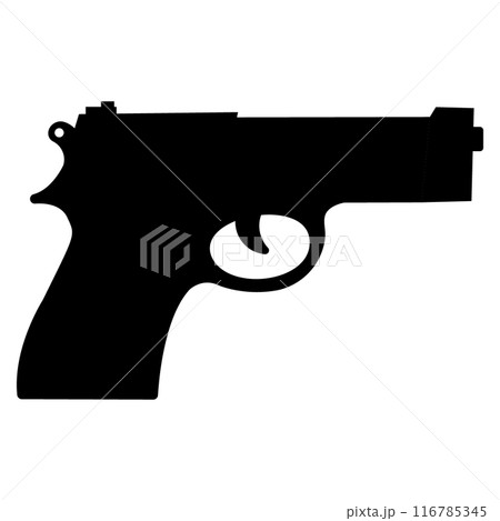 拳銃　ピストルのシルエット 116785345
