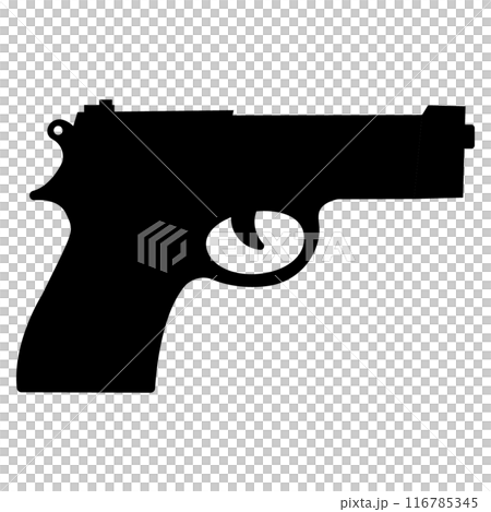 拳銃　ピストルのシルエット 116785345