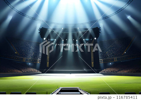 ゲーム背景　野球場コンサート舞台歌番組風背景 116785411