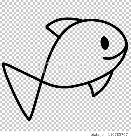 Hand drawn fish outline for colouring book, tattoo, animal print, aquarium, logo, icon, sticker, cute patches, art, kid activity, family trip, vacation, travel, zoo, pet lover, decoration, ocean 116785767