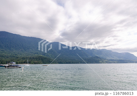 Natural beauty of the Cultus Lake in Chilliwack, Fraser Valley, BC, Canada on a cloudy day 116786013