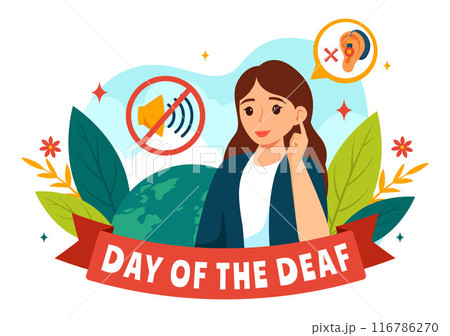 Day of the Deaf Vector Illustration on September 26 to Raise Awareness about Preventing Deafness and Ear Treatment in a Flat Style Cartoon Background 116786270