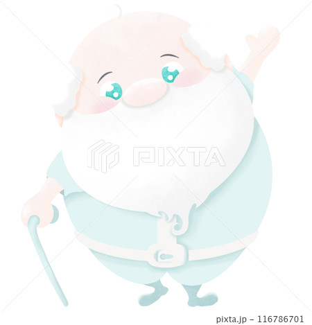 Grandfather stood waving his hand and holding a cane Grandfather stood waving his hand and holding a cane 116786701