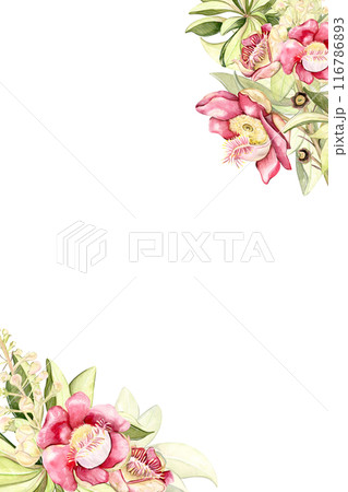 pink floral vertical frame pink floral vertical frame 116786893