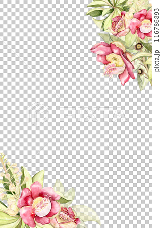 pink floral vertical frame pink floral vertical frame 116786893