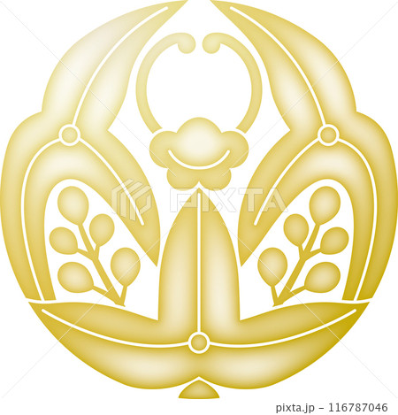 家紋　浮線沢瀉【金色】 116787046