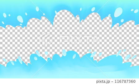 水が飛び散るヘッダーフッター　スプラッシュ　16：9 116787360