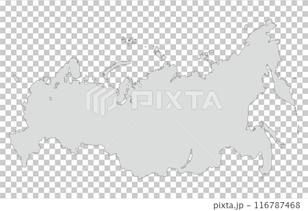 Simple map of the Russian Federation, monochrome Simple map of the Russian Federation, monochrome 116787468