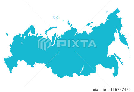ロシア連邦のシンプルな地図、シルエット ロシア連邦のシンプルな地図、シルエット 116787470